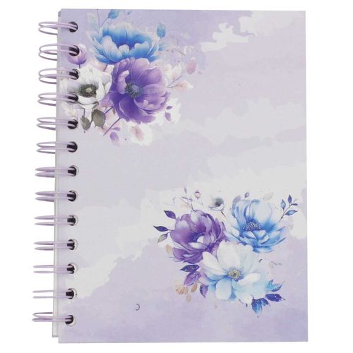 Caderno de Anotação Flores 13x17,5cm em Papel Sanxia