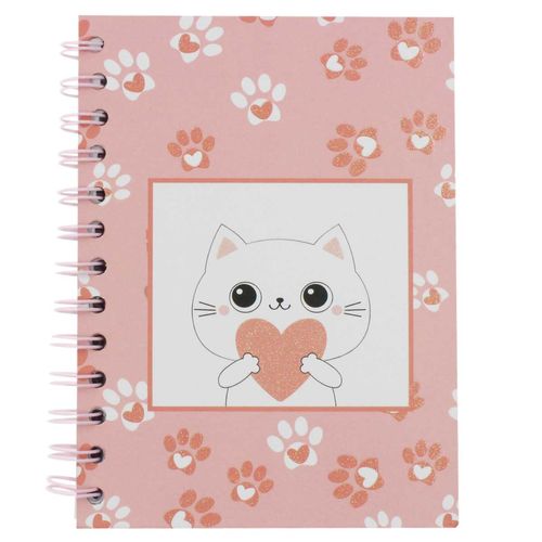 Caderno de Anotação Gatinho 13x17,5cm em Papel Sanxia