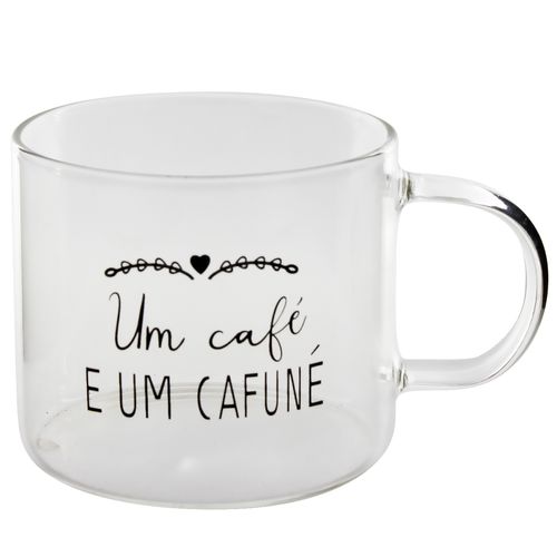 Caneca Café C/ Frase 260ml em Vidro Fu Xing
