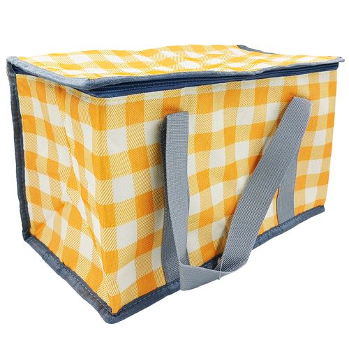 Bolsa Térmica Xadrez C/ Alça 14L em Poliéster Fu Xing
