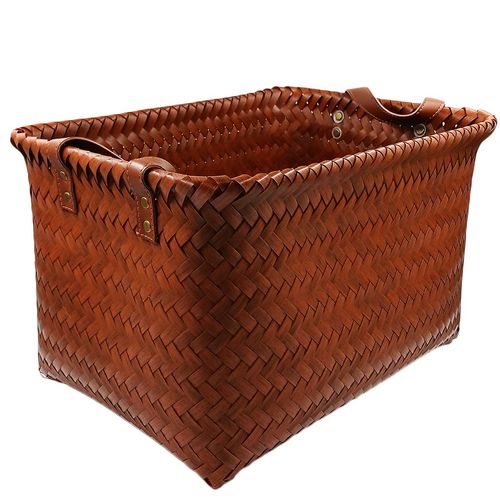 Cesto Organização Trançado 38x27cm em Plástico Fu Xing