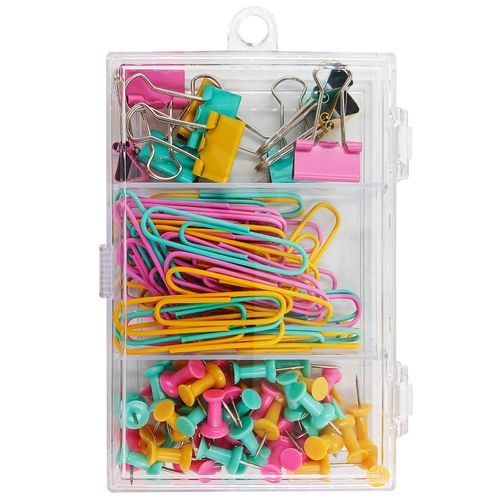 Kit Escritório 3 em 1 Retangular 100 Peças em Plástico Tokyo Design