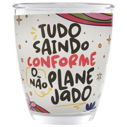 Caneca Flores C/ Frases 330ml em Vidro Kehome