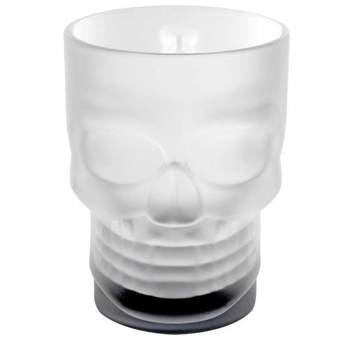 Caneca Caveira Preto de Vidro 500ml Zona Criativa