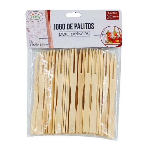 Jogo de Garfinho P/ Petisco 50 Peças em Bambu Fu Xing