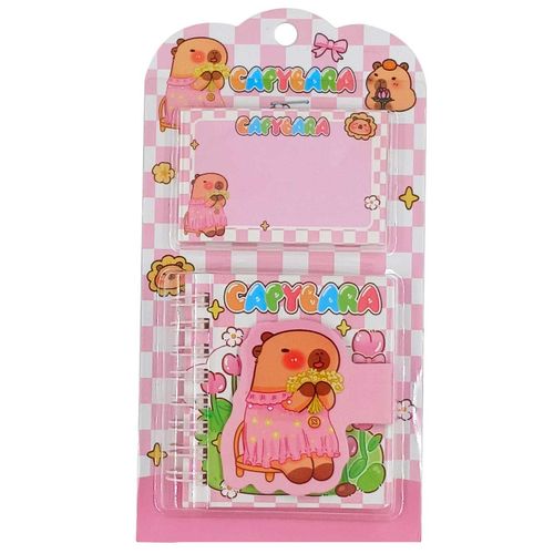 Caderno + Bloco de Anotação Capivara 7x7,8cm em Papel Michael Judi