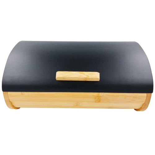 Porta Pão C/ Tampa Metal 35x25cm em Bambu Dolce Home