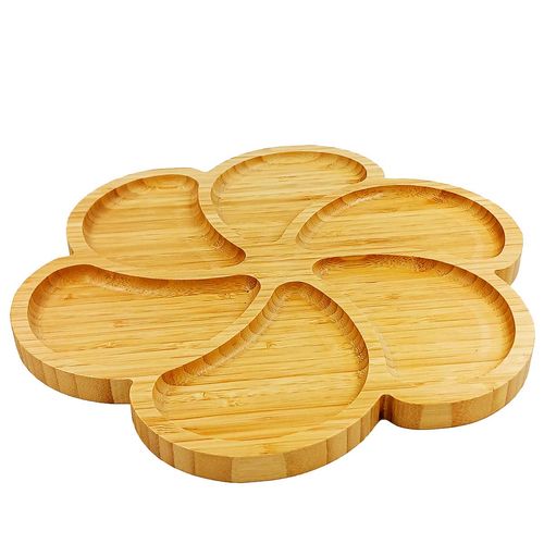 Petisqueira com 6 Divisórias Bambu 30cm Imporiente  Imporiente