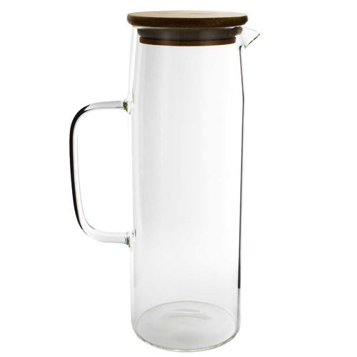 Jarra C/ Tampa Bambu 1,2L em Vidro Fu Xing