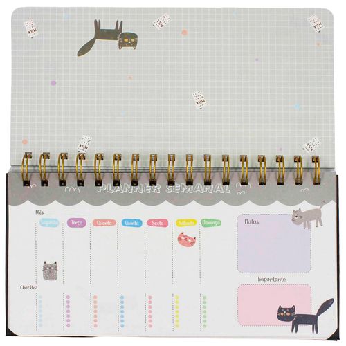Planner Semanal Gatinho 23,5x13,5cm em Papel Megagift