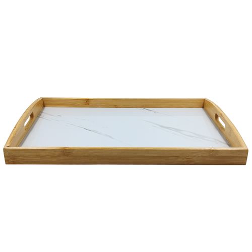 Bandeja Retangular Decorativa 40x28cm em Bambu FWB