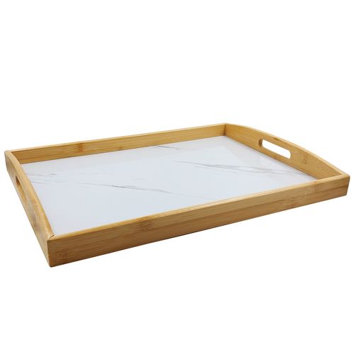 Bandeja Retangular Decorativa 45,8x33cm em Bambu FWB