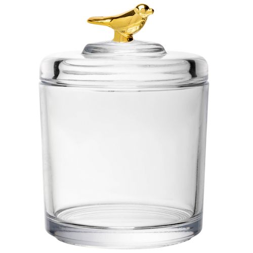 Pote C/ Tampa Bird 8,5x11,5cm em Cristal Wolff