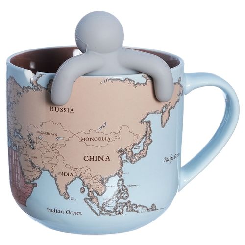 Caneca C/ Infusor Viagem 350ml em Cerâmica Zona Criativa