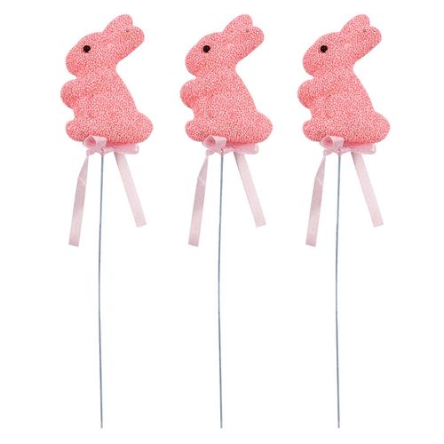 Trio Coelhinhos da Páscoa Decorativo 6x4cm em Isopor Multiart