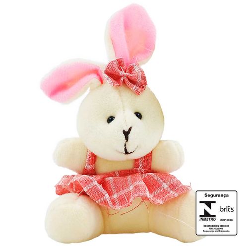 Coelho de Páscoa Pelúcia Decorativo 13x8cm em Poliéster Multiart