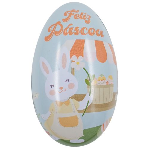 Lata Ovo de Páscoa Decorativa 11,3x7cm em Metal Multiart
