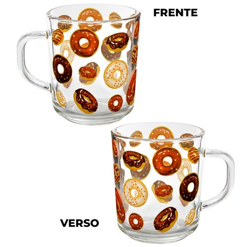 Caneca Donuts 250ml em Vidro Cascavel