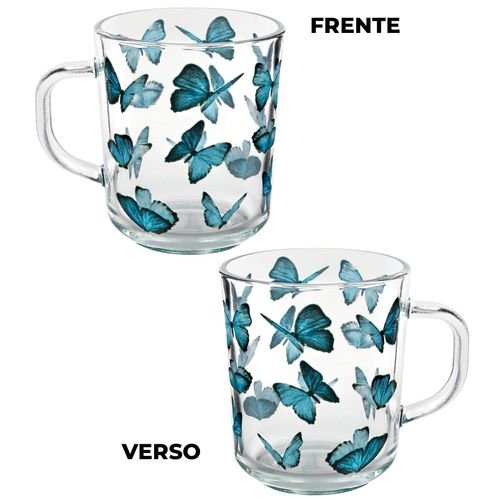 Caneca Borboleta 250ml em Vidro Cascavel