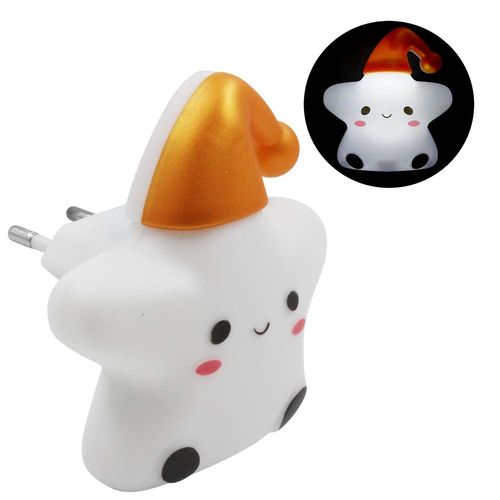 Luminária Infantil Estrela C/ LED 7,5x8,5cm em Plástico Interponte