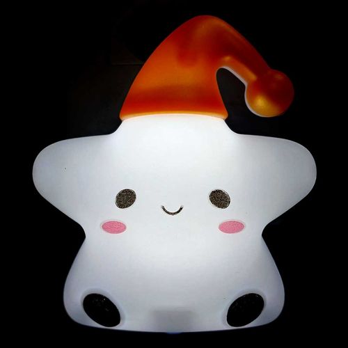 Luminária Infantil Estrela C/ LED 7,5x8,5cm em Plástico Interponte