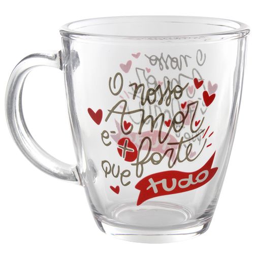 Caneca Amor 330ml em Vidro Kehome