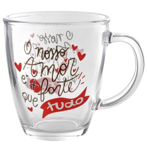 Caneca Amor 330ml em Vidro Kehome
