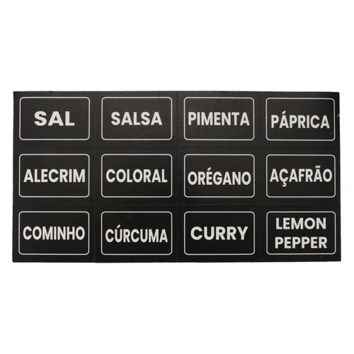 Porta Tempero C/ Suporte 5 Peças em Plástico Kehome