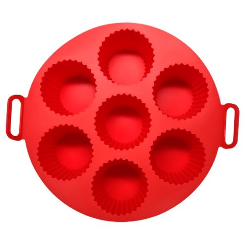 Forma P/ Airfryer Redonda C/ Divisória 20cm em Silicone Unihome