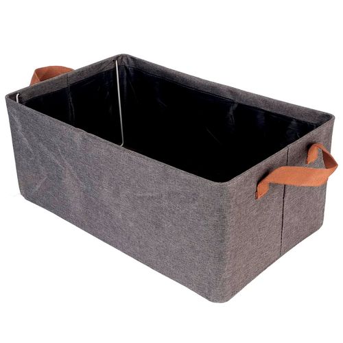 Cesta Organizadora C/ Alça 47x27cm em Poliéster Milk