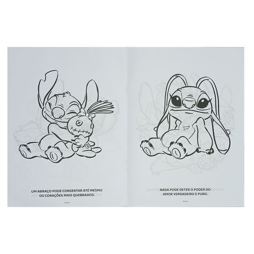 Livro P/ Colorir Stitch C/ Giz de Cera 27,5cm em Papel DCL Editora