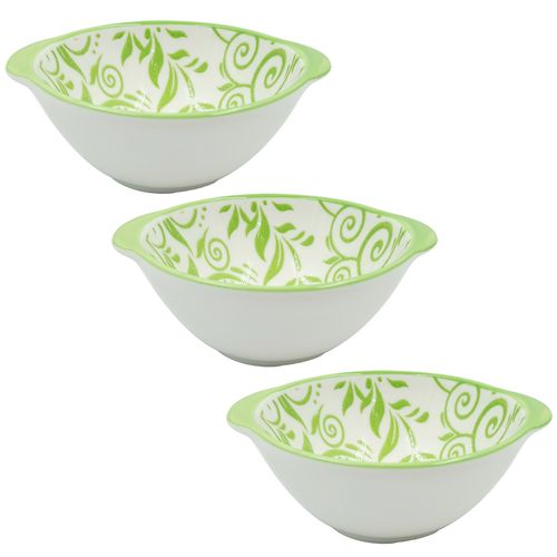Jogo de Bowls Estampado 3 Peças em Cerâmica Lila Cosméticos