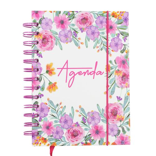 Agenda Permanente Flores 13,7x19cm em Papel Interponte