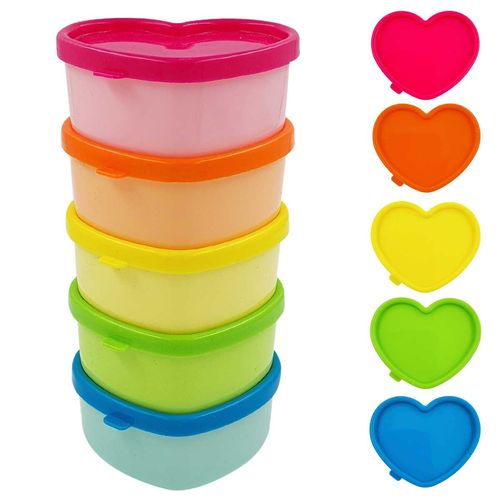 Kit Mini Potes Coração 5 Peças em Plástico Interponte
