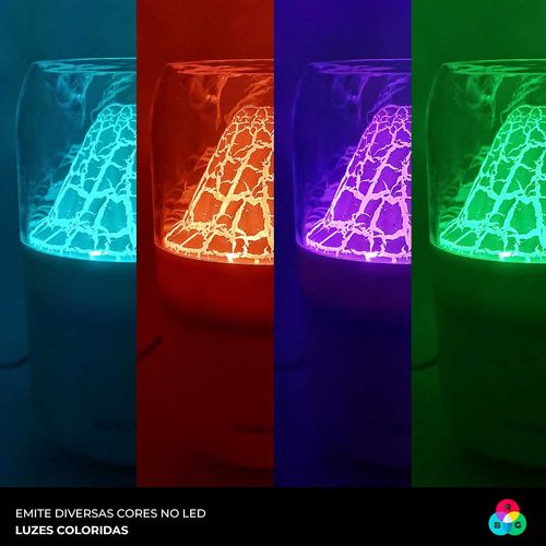 Umidificador de Ambiente Vulcão 14cm em Plástico Lila Cosméticos