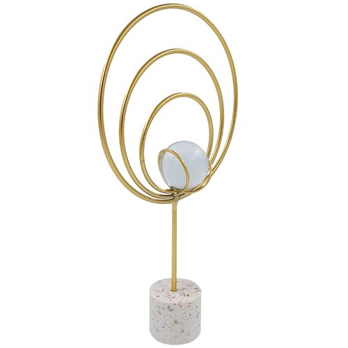 Escultura Decorativa 27,5x15x4,5cm em Metal GiftHome