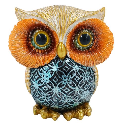 Coruja Decorativa 10x8,5cm em Resina Youbai