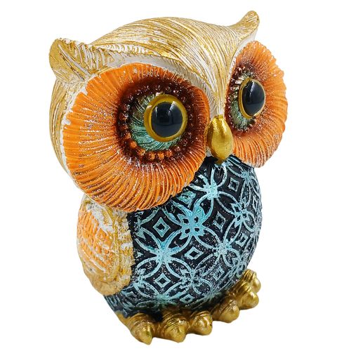 Coruja Decorativa 10x8,5cm em Resina Youbai