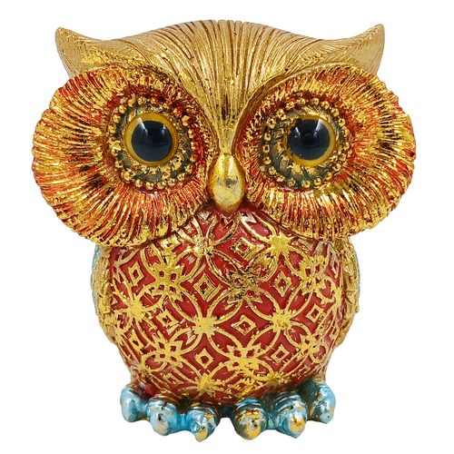 Coruja Decorativa 10x8,5cm em Resina Youbai