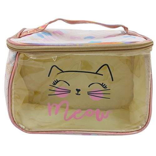 Nécessaire Gatinho C/ Alça 21x14,5cm em Poliéster Rubys