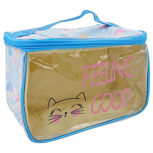 Nécessaire Gatinho C/ Alça 21x14,5cm em Poliéster Rubys