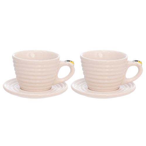 Jogo de Xícara Bee 4 Peças 90ml em Porcelana Hauskraft