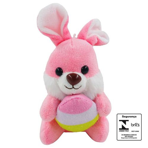 Chaveiro Coelho de Pelúcia 11cm em Poliéster Fizzy