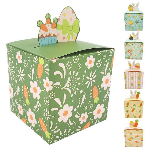 Caixinha de Doces Feliz Páscoa 9x9cm em Papel Multiart