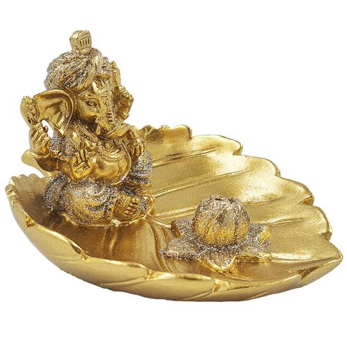 Porta Incenso Ganesha C/ Glitter 6,5x7,5cm em Resina Youbai
