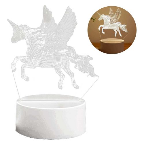 Luminária Unicórnio 3D 17,8x13,4 em Plástico Top Útil
