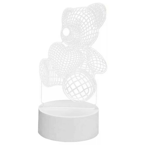 Luminária Ursinho 3D 20x11cm em Plástico Top Útil