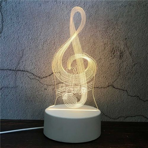 Luminária Clave de Sol 3D 20,2x7,3cm em Plástico Top Útil