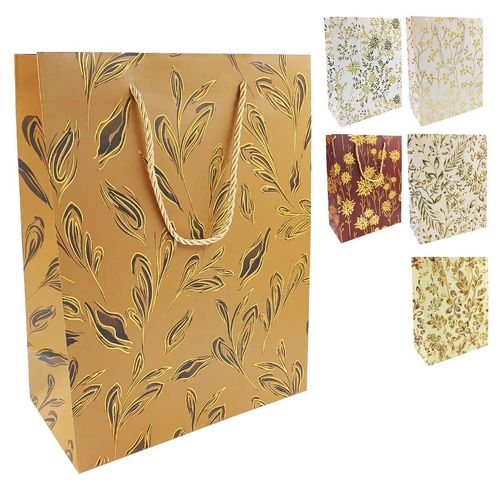 Sacola P/ Presente Folhas 24x31cm em Papel Tokyo Design