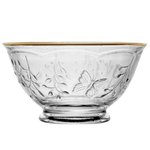 Jogo de Bowl New Butterfly C/ Fio Dourado 6 Peças 12x6,5cm em Cristal Lyor